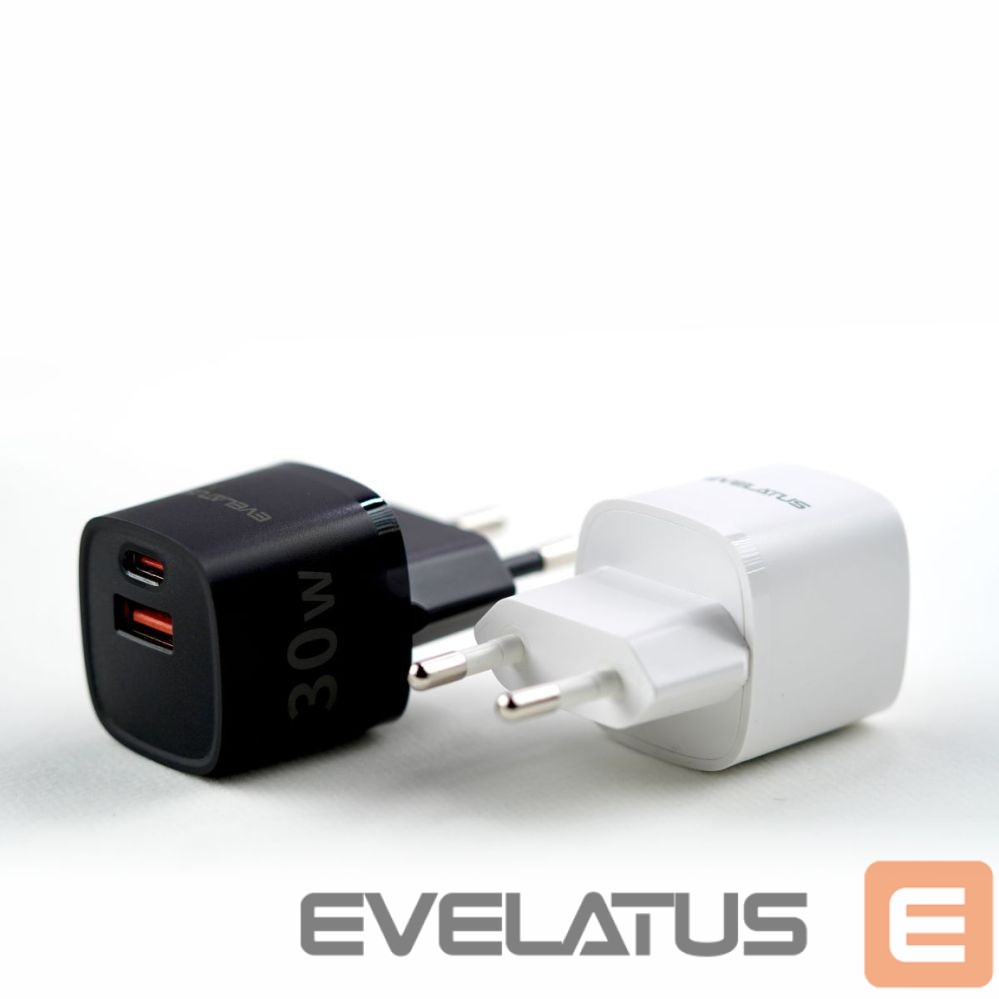 Adaptrid Evelatus USB-A and USB-C 30W Max / EU charger Black