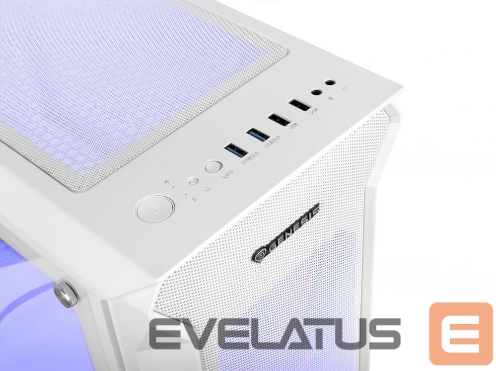Arvuti komponendid Natec NATEC GENESIS PC case Irid 505 ARGB Wh