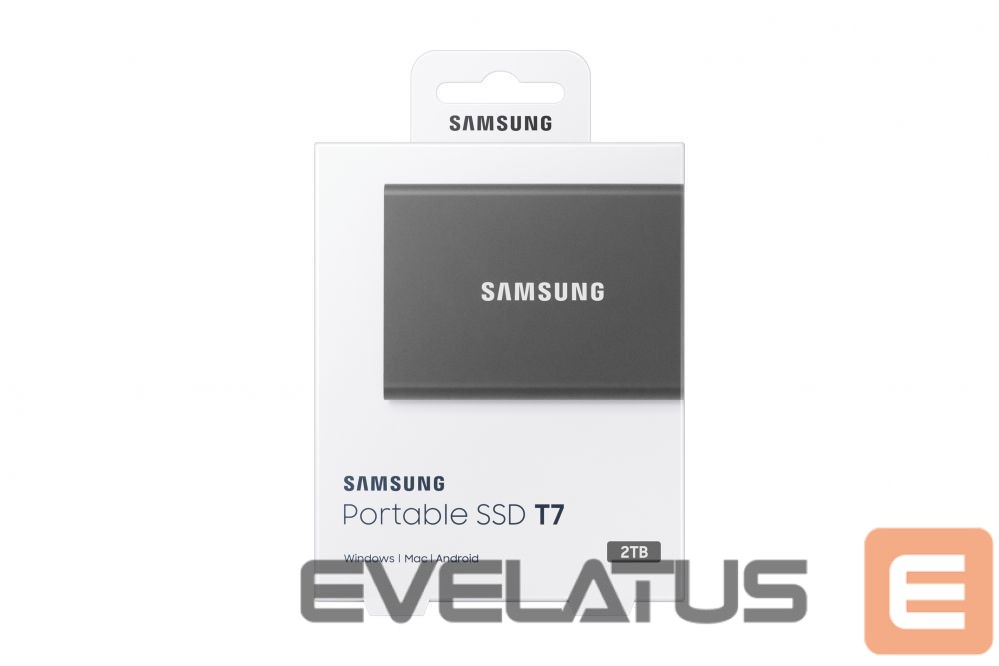 Mälupulk Samsung Portable SSD T7 2000 GB, USB 3.2, Gray