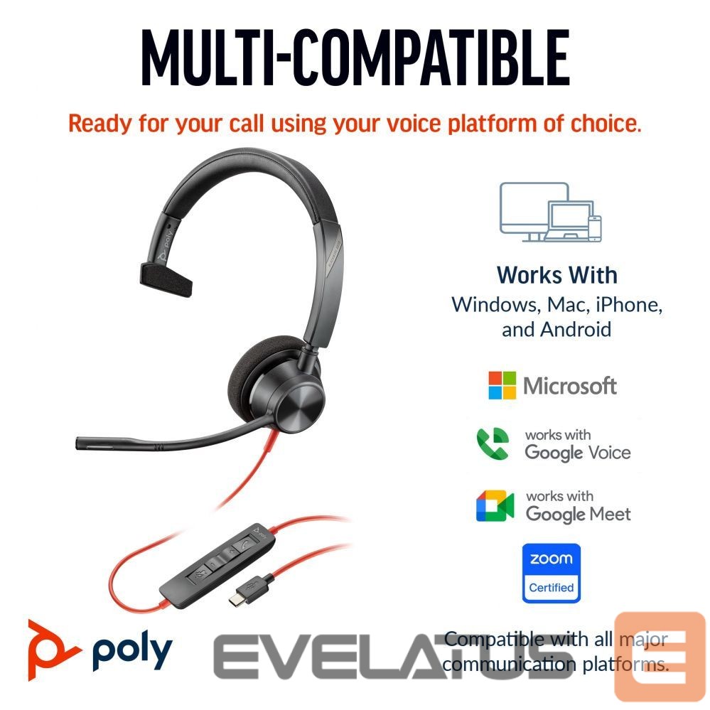Arvutitarvikud HP HP Poly BW 3310 Mono -M USB-C HS USB-C/A