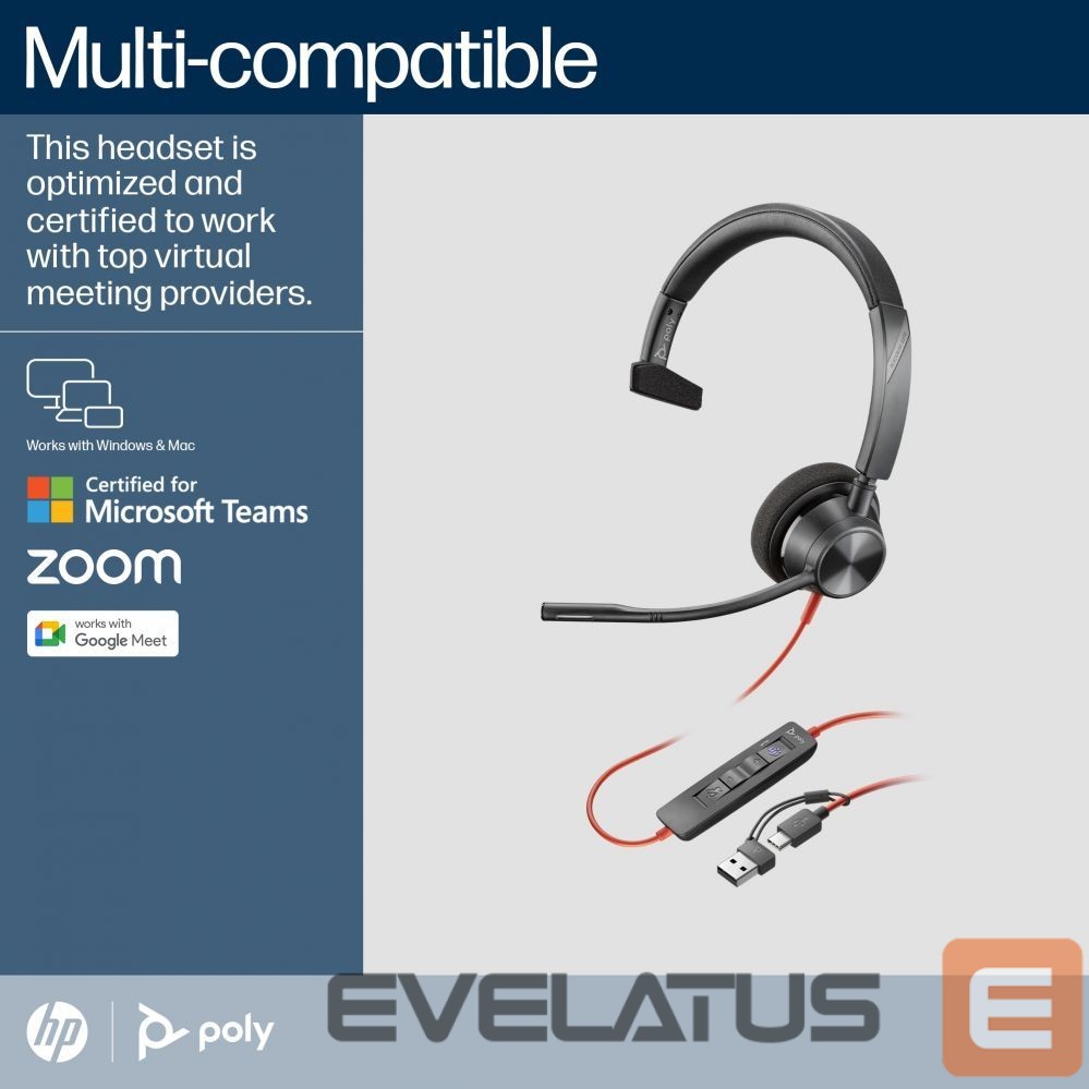 Arvutitarvikud HP HP Poly BW 3310 Mono -M USB-C HS USB-C/A