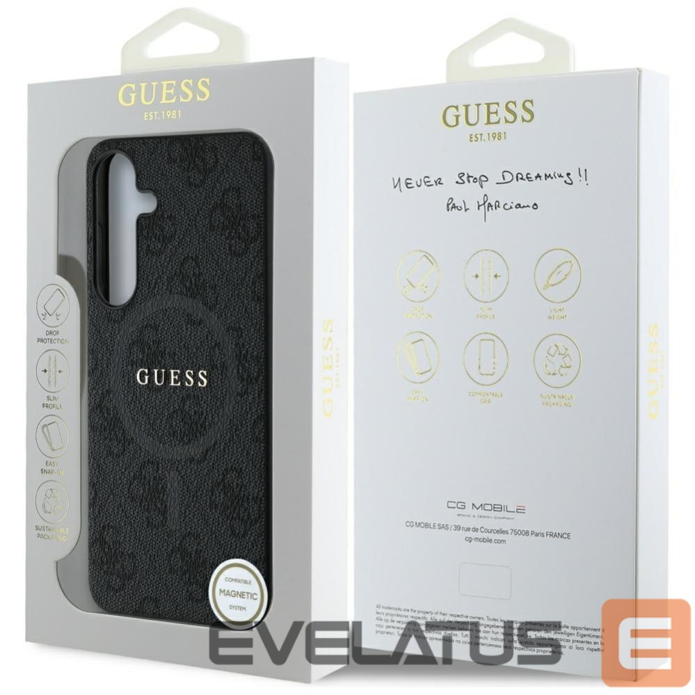 Muud kaubad Guess Guess Leather 4G Colored Ring Classic Logo MagSafe Samsung Galaxy S25 case black