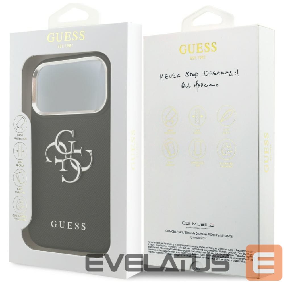 Muud kaubad Guess Guess Grained Big 4G Classic Logo case for iPhone 17 Pro - black