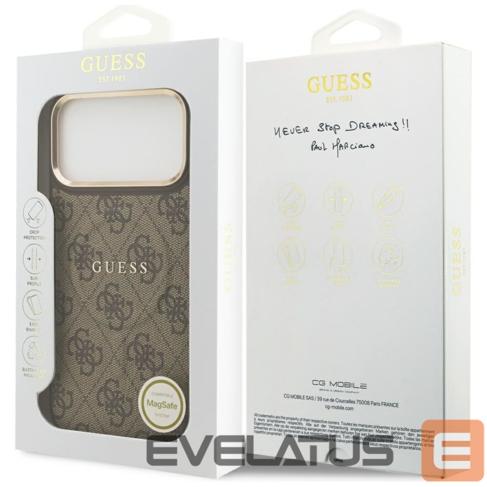 Muud kaubad Guess Guess 4G PU Classic Logo MagSafe Case for iPhone 17 Pro Max - Brown