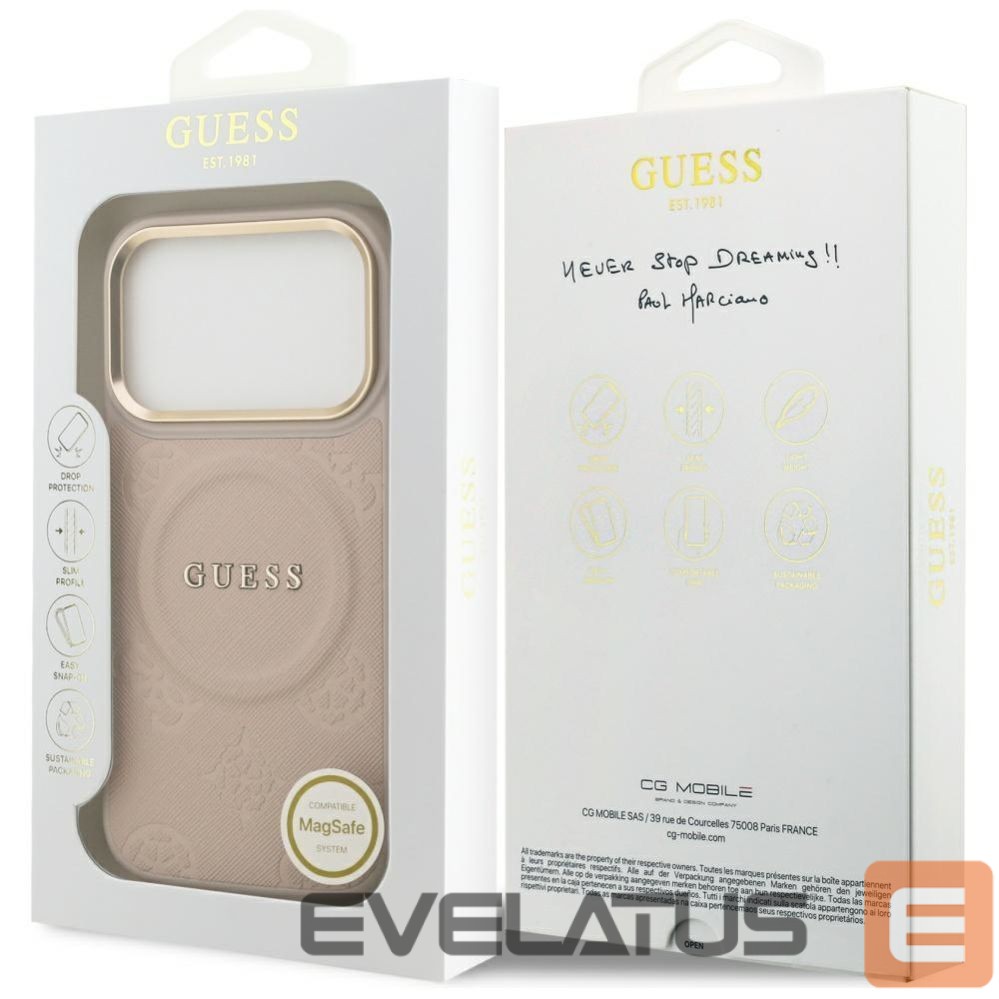 Muud kaubad Guess Guess Peony Hot Stamp MagSafe Case for iPhone 17 Pro - Pink