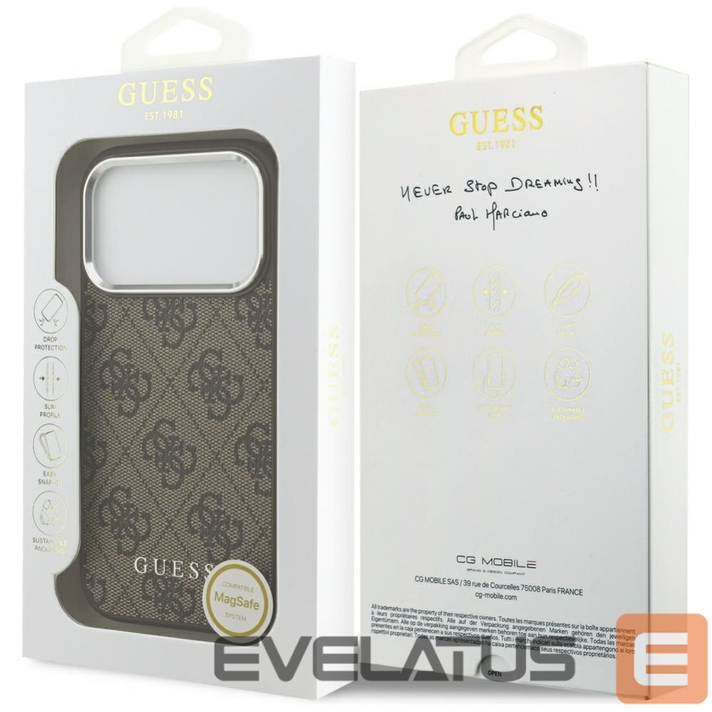 Muud kaubad Guess Guess 4G Classic Logo MagSafe case for iPhone 17 Pro - brown