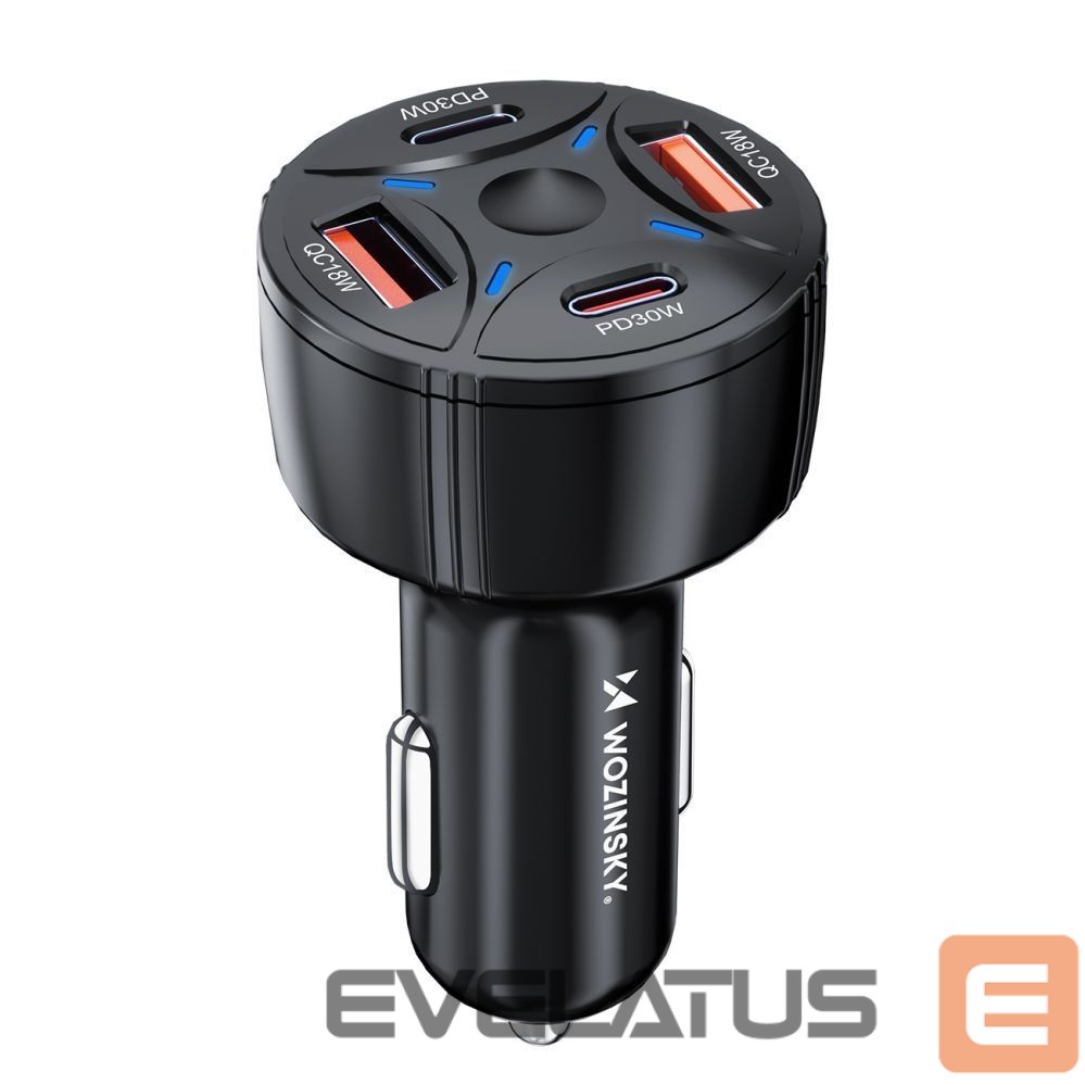 Muud kaubad Wozinsky Wozinsky WLS-04 60W Car Charger 2xUSB-C 2xUSB-A - Black