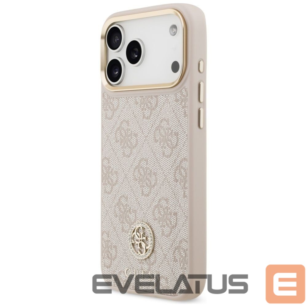 Muud kaubad Guess Guess 4G Strass Logo & Big Strap Metal Buttons MagSafe Case for iPhone 17 Pro Max - Pink