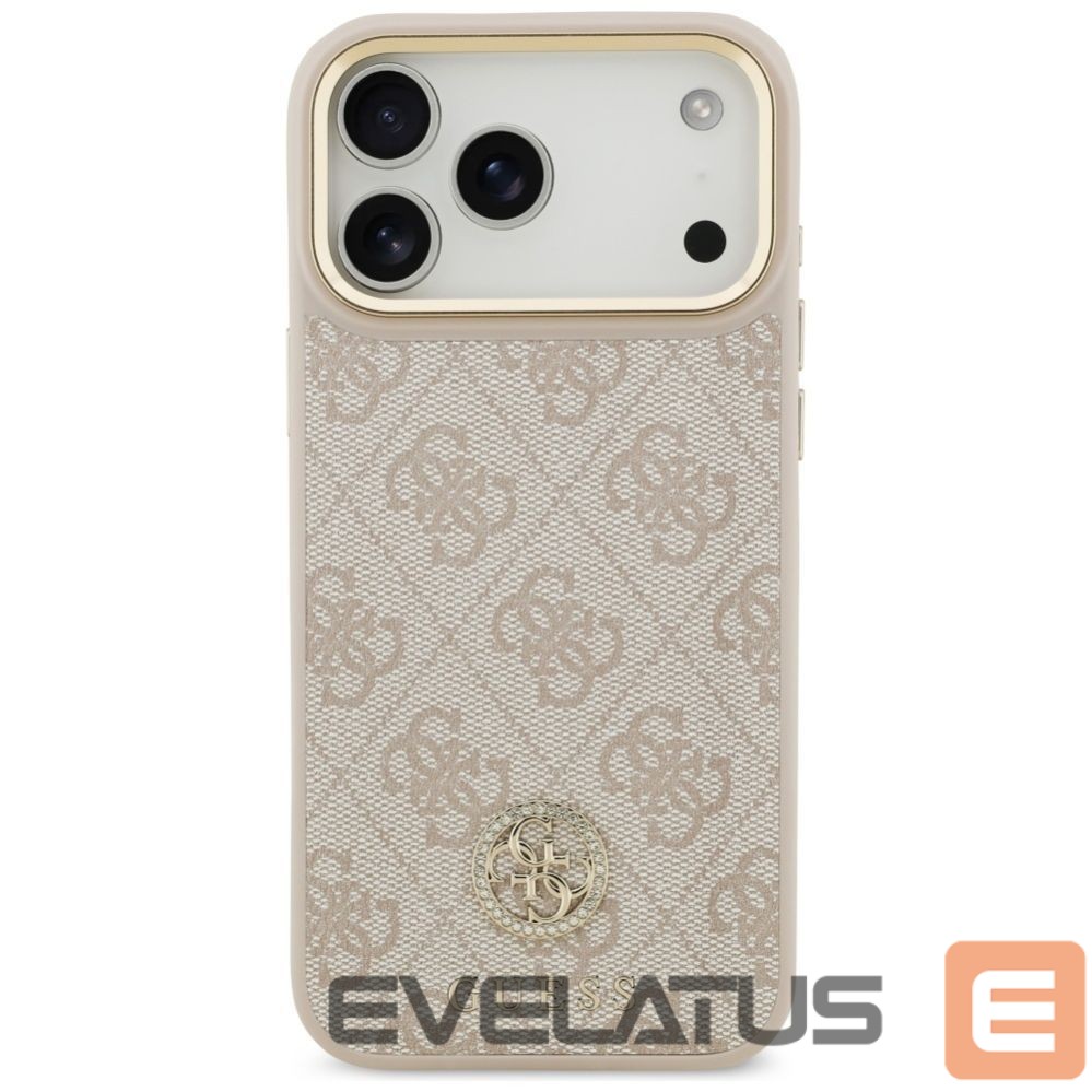 Muud kaubad Guess Guess 4G Strass Logo & Big Strap Metal Buttons MagSafe Case for iPhone 17 Pro Max - Pink