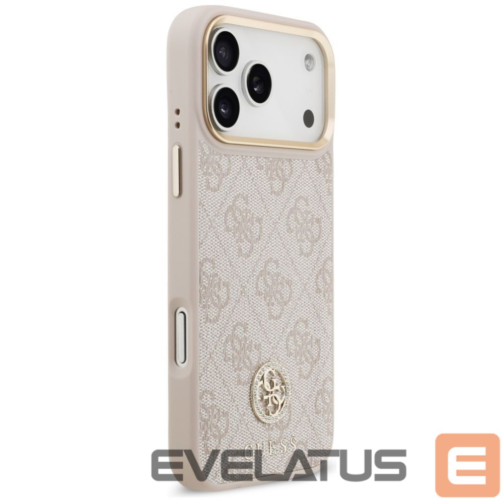 Muud kaubad Guess Guess 4G Strass Logo & Big Strap Metal Buttons MagSafe Case for iPhone 17 Pro Max - Pink