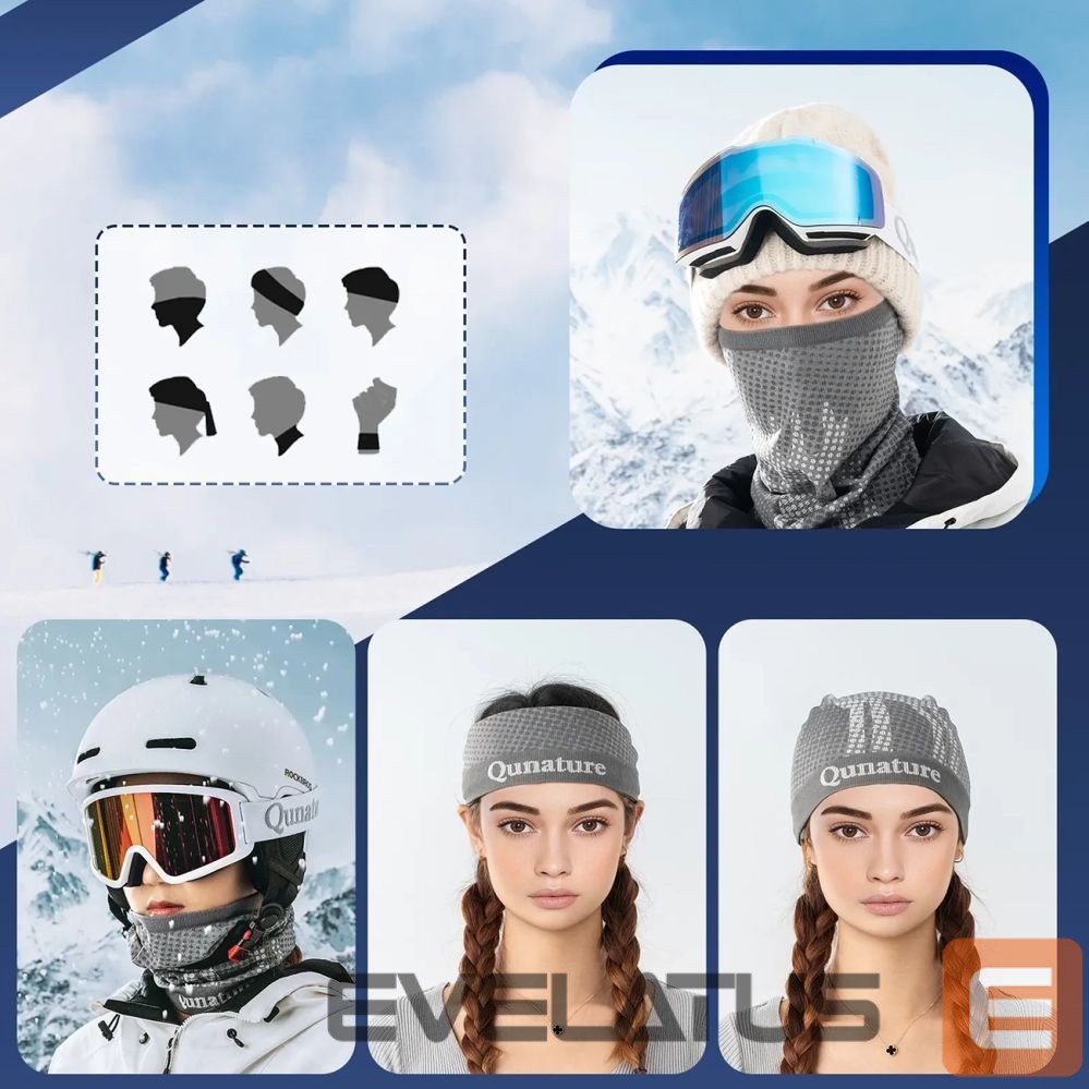 Muud kaubad Rockbros Qunature 11230014001 ski scarf, sports bandana, universal size - gray