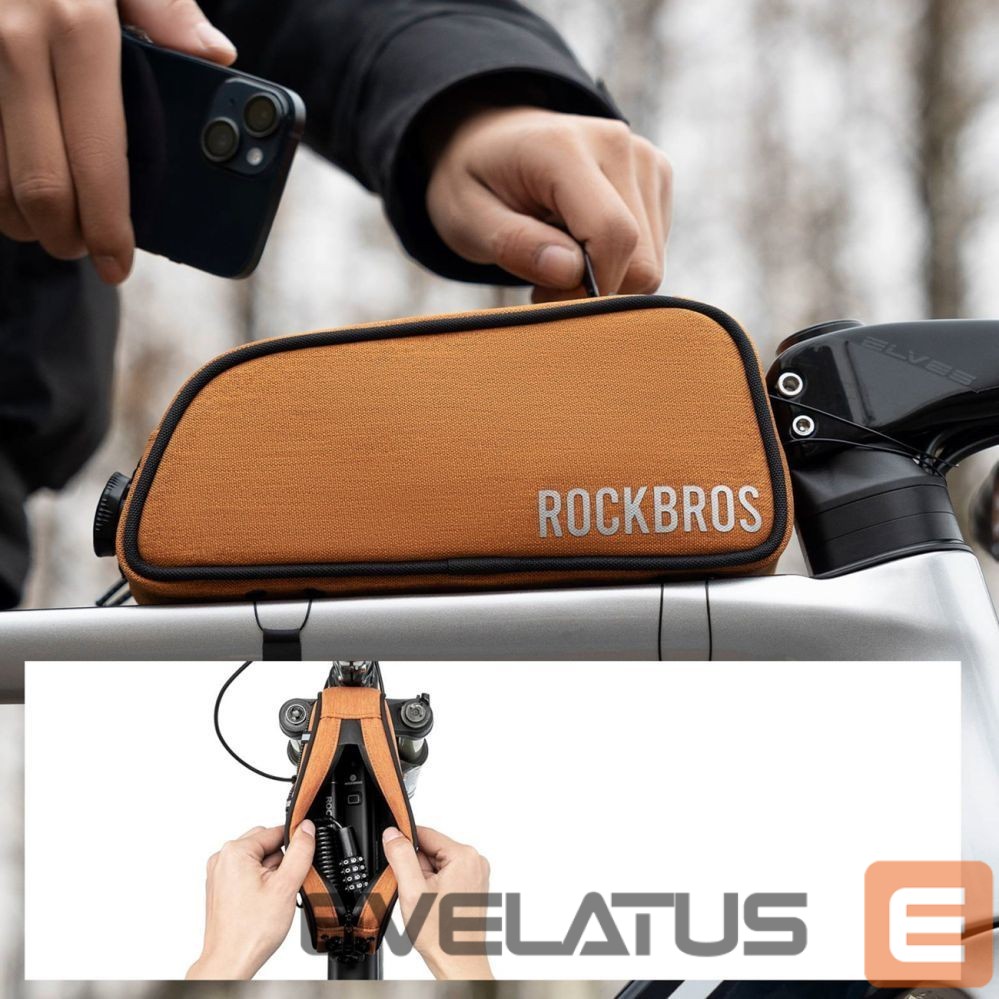 Muud kaubad Rockbros Rockbros 30120045004 ROAD TO SKY bicycle bag for the top frame tube, waterproof, 0.7L - orange