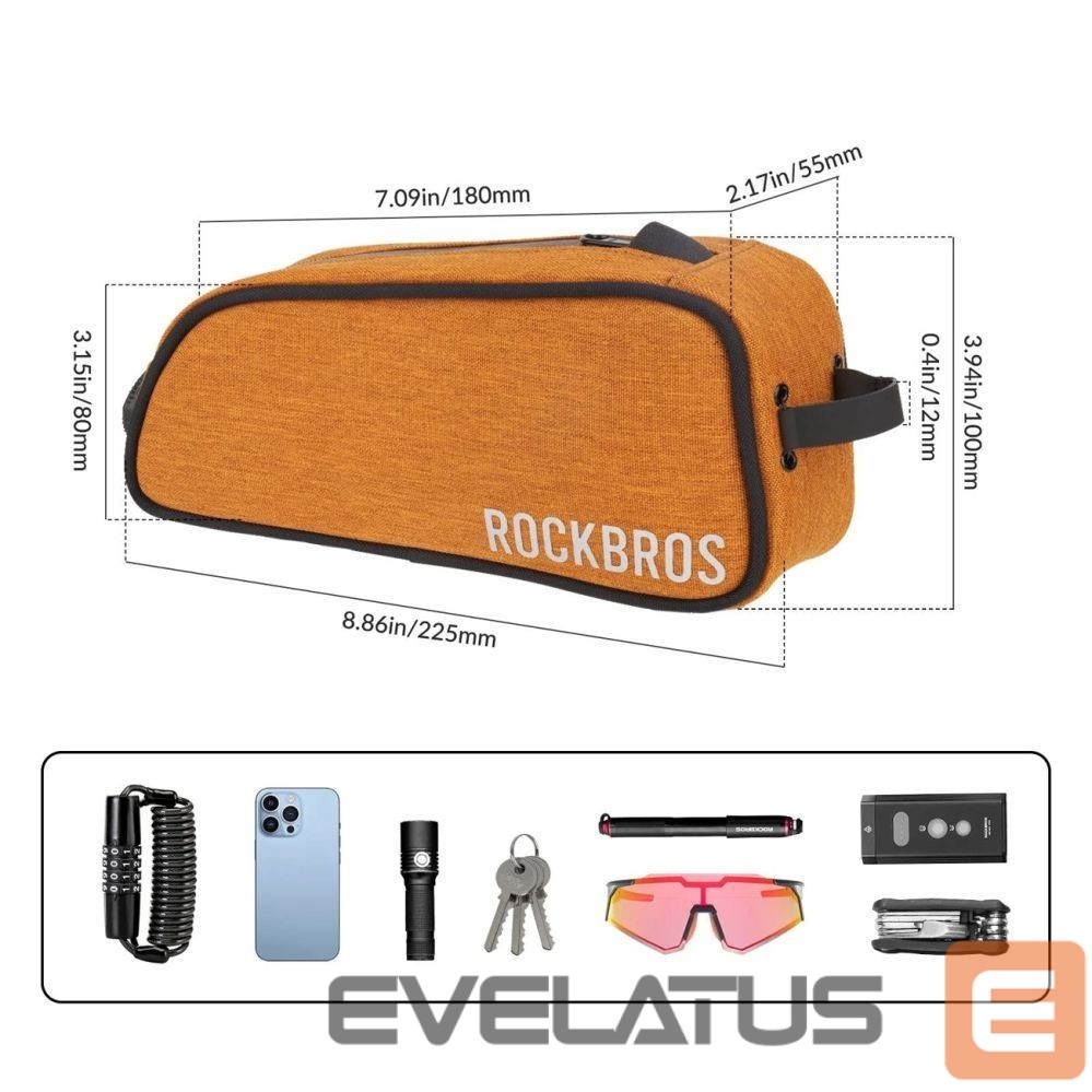 Muud kaubad Rockbros Rockbros 30120045004 ROAD TO SKY bicycle bag for the top frame tube, waterproof, 0.7L - orange