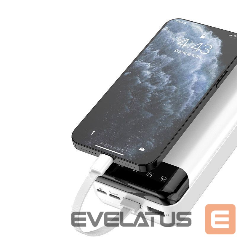 Väline aku Dudao Dudao capacious powerbank with 3 built-in cables 20000mAh USB Type C + micro USB + Lightning black (Dudao K6Pro +)