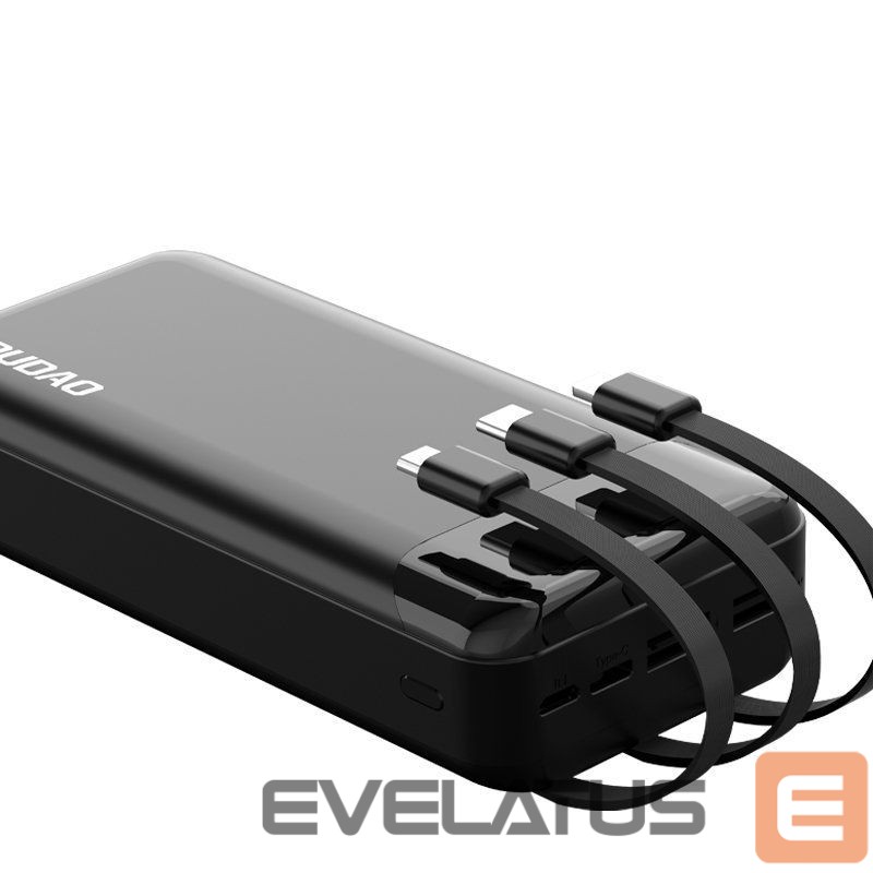 Väline aku Dudao Dudao capacious powerbank with 3 built-in cables 20000mAh USB Type C + micro USB + Lightning black (Dudao K6Pro +)