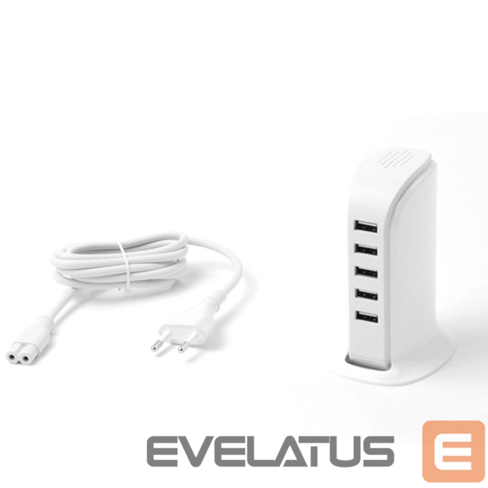 Adaptrid Dudao Dudao 5x USB charger with built-in EU power cable white (A5EU)