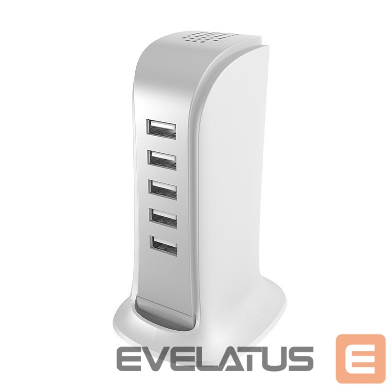 Adaptrid Dudao Dudao 5x USB charger with built-in EU power cable white (A5EU)