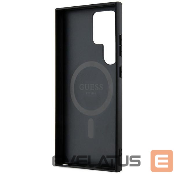 Muu telefoni lisavarustus Guess Guess 4G Collection Leather Metal Logo MagSafe Case for Samsung Galaxy S24 Ultra - Black