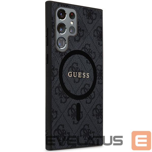 Muu telefoni lisavarustus Guess Guess 4G Collection Leather Metal Logo MagSafe Case for Samsung Galaxy S24 Ultra - Black