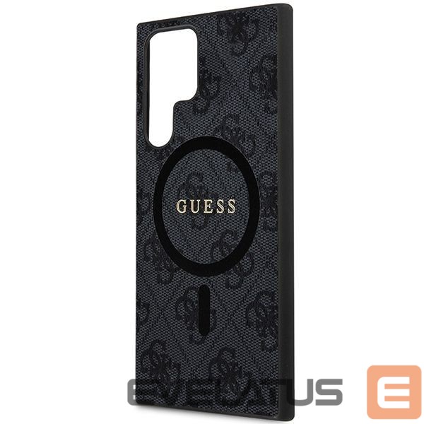 Muu telefoni lisavarustus Guess Guess 4G Collection Leather Metal Logo MagSafe Case for Samsung Galaxy S24 Ultra - Black