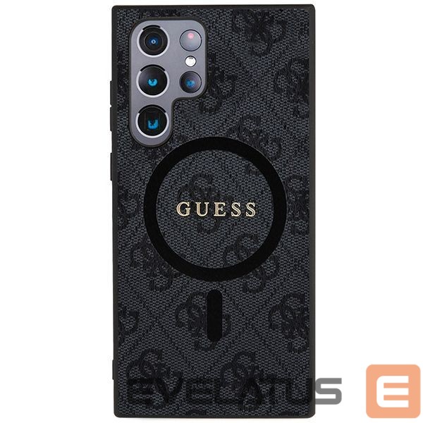 Muu telefoni lisavarustus Guess Guess 4G Collection Leather Metal Logo MagSafe Case for Samsung Galaxy S24 Ultra - Black