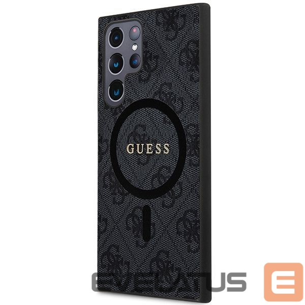 Muu telefoni lisavarustus Guess Guess 4G Collection Leather Metal Logo MagSafe Case for Samsung Galaxy S24 Ultra - Black