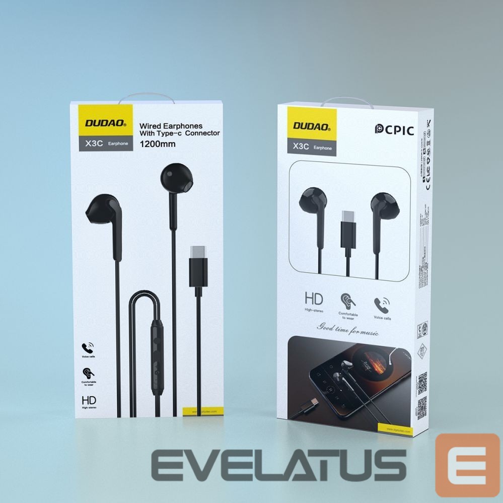 Kõrvaklapid Dudao Dudao X3C In-Ear Wired USB-C Headphones 1.2m - Black