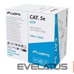 Kaabel Lanberg  | LAN Cable CAT.5E UTP 100M Solid CU Grey Fluke Passed | LCU5-12CU-0100-S 