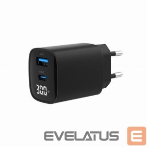 Laadijad ja juhtmed Gembird  CHARGER USB 30W 2PORT/TA-UC-PDQC30LCD-BK-01 