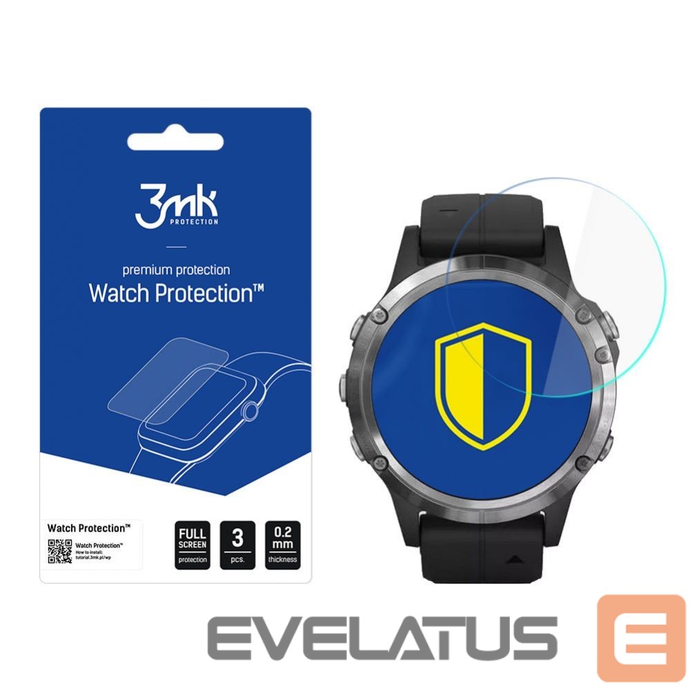 Kaitseklaasid 3MK Hybrid Glass 3mk Watch Protection FlexibleGlass for Garmin Fenix 5 Plus