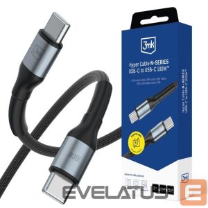 Muud kaubad 3MK  3mk Hyper Cable N-SERIES USB-C / USB-C 2m 20V/5A 100W / black 