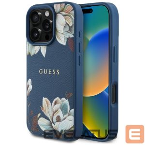 Muud kaubad Guess  Guess Grained Printed Flower Pattern MagSafe case for iPhone 16 Pro blue 