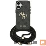 Tagakaaned Guess  Guess 4G Big Logo Cord Stap Crossbody Case for iPhone 17 - Black 