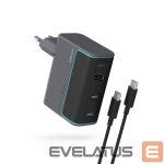 Adaptrid Cuktech  Cuktech CUKAD1003EUG GaN 100W Wall Charger 2 x USB-C 1 x USB-A with USB-C Cable - Gray 