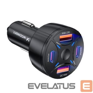 Muud kaubad Wozinsky  Wozinsky WLS-04 60W Car Charger 2xUSB-C 2xUSB-A - Black 