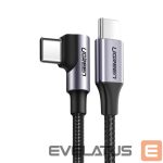 Kaabel Ugreen  Ugreen US255 50125 USB-C (straight) / USB-C (angled) PD QC cable 60W 3A 2m - gray 