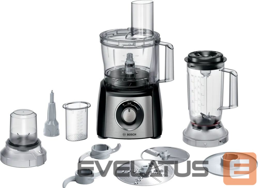 Mikserid ja blenderid Bosch | Food Processor MultiTalent 3 Plus | MCM3PM386 | 900 W | Number of speeds 2 | Bowl capacity 2.3 L | Black/Stainless steel