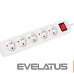 Serverid Lanberg  Cable Power Strip, 5X French Outlets with Switch, Quality-Grade Copper, 3 m | PS1-05E-0300-W 