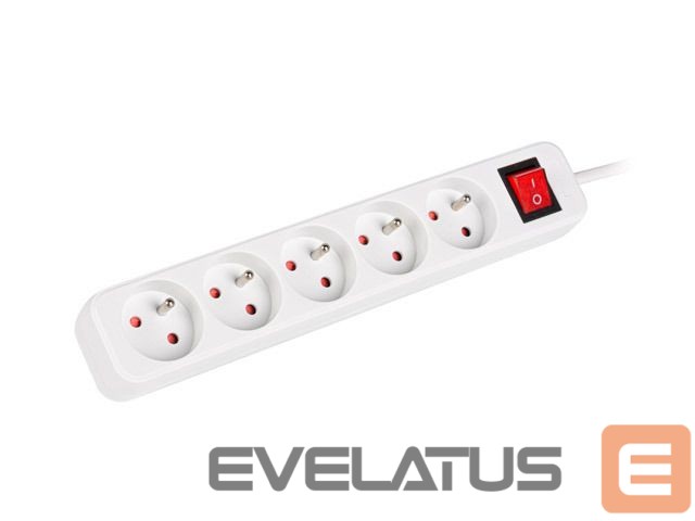 Serverid Lanberg Cable Power Strip, 5X French Outlets with Switch, Quality-Grade Copper, 3 m | PS1-05E-0300-W