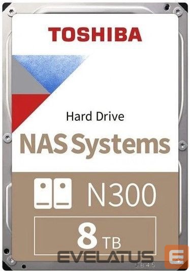 Kõvaketas HDD Toshiba HDD NAS N300 3.5" 8TB / 7.2k / SATA / 512MB / Reliability: 24x7, 180TB per year, 1.2M hours / 3Y Warranty |