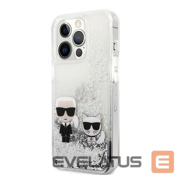 Tagakaaned Karl Lagerfeld Apple iPhone 13 Pro Liquid Glitter Choupette Case Silver