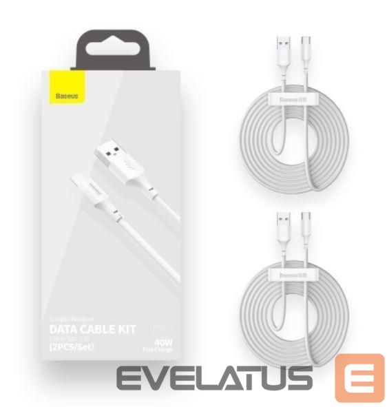 Kaabel Baseus CABLE USB TO USB-C 1.5M/2PCS WHITE TZCATZJ-02