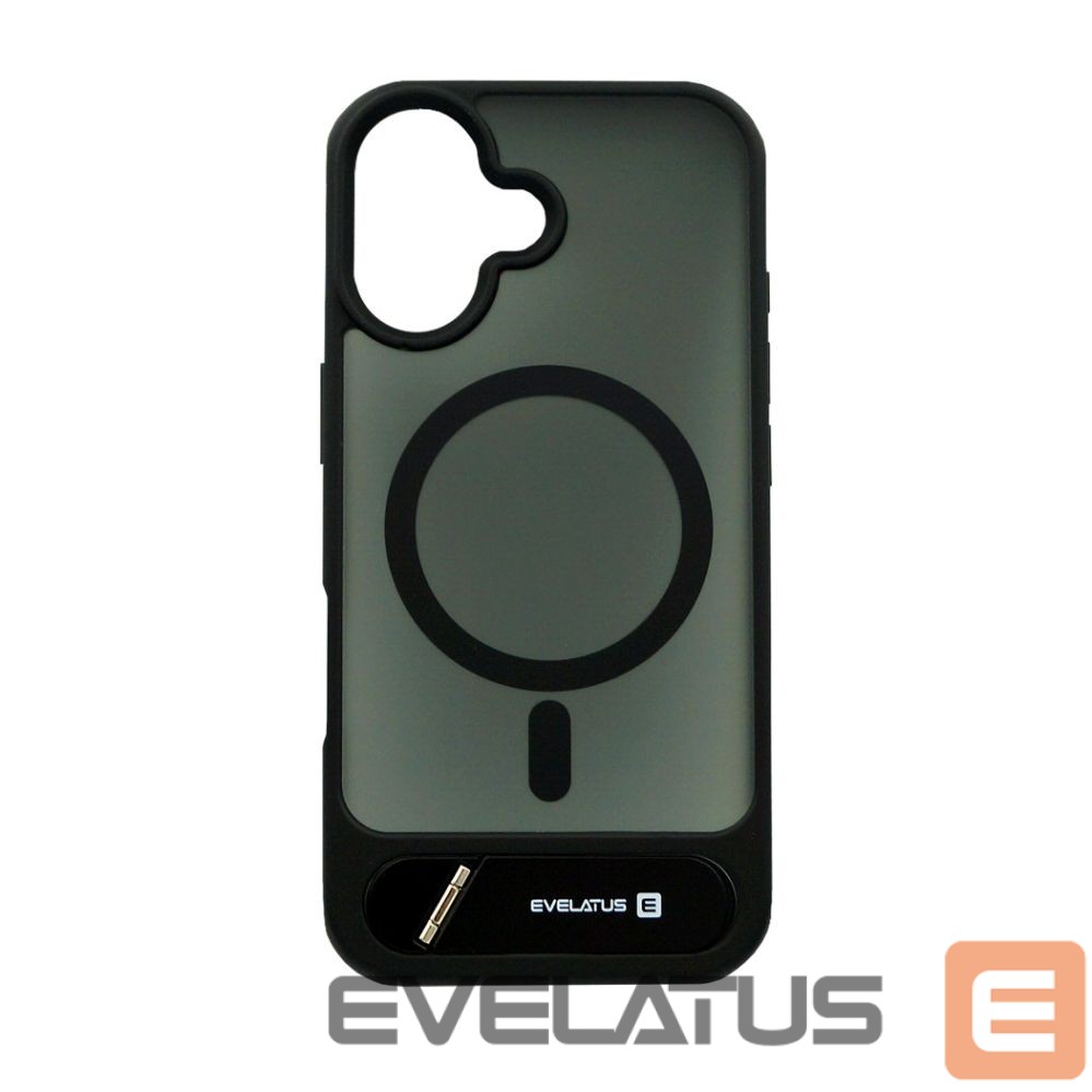 Tagakaaned Evelatus Apple iPhone 17 Rubber Coated MagSafe With Stand Case Black