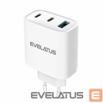 Adaptrid Evelatus  45W Max Fast Charger EU USB-C1/USB-C1/USB-A - RCE-4501ACCL White