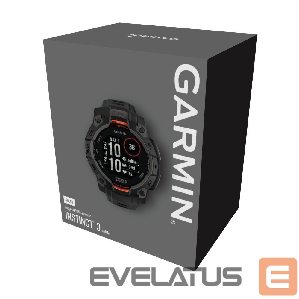 Nutikell Garmin SMARTWATCH INSTINCT 3 SOLAR/BLACK/BLK 010-02934-00