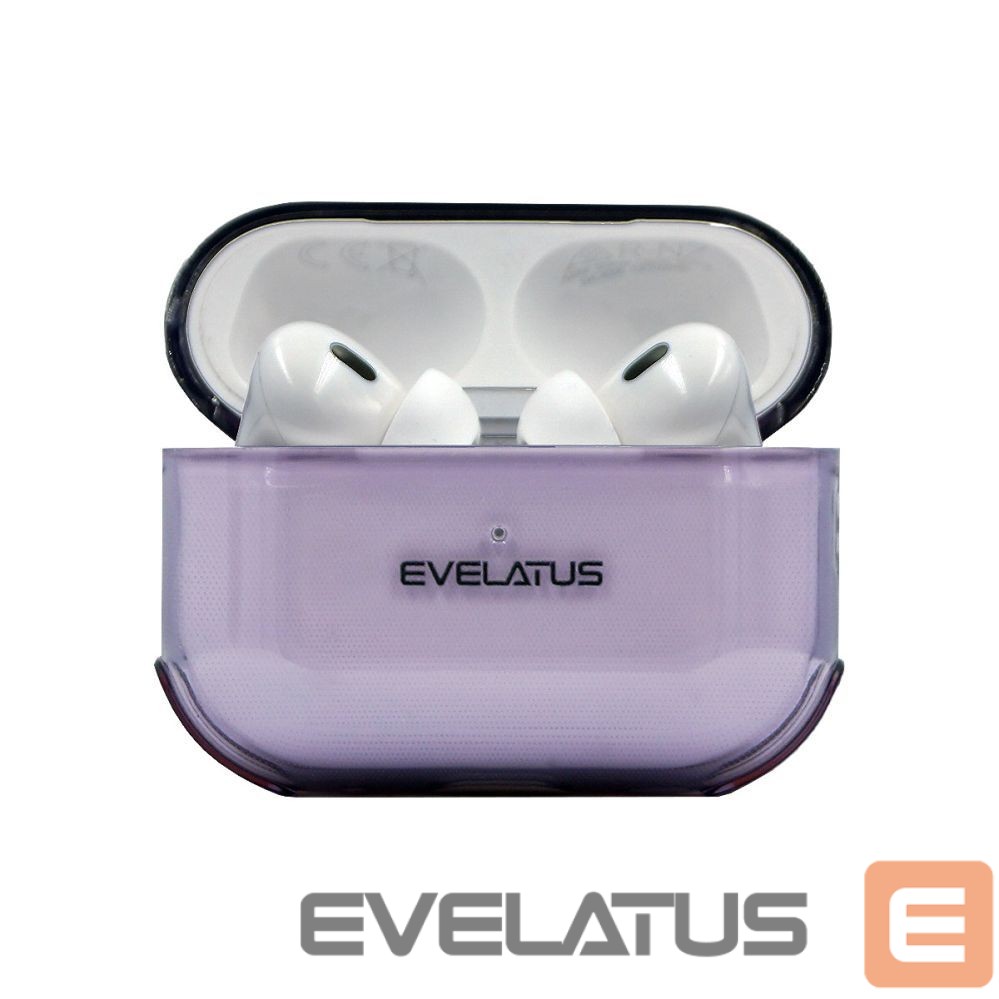 Korpus kõrvaklappidele Evelatus Apple AirPods Pro 2 TPU Protective Case Transparent Purple