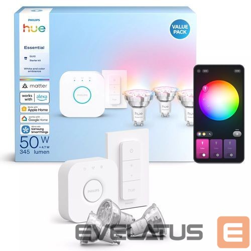 LED pirn Philips Hue E WCA 345 GU10 3kit SW EU |