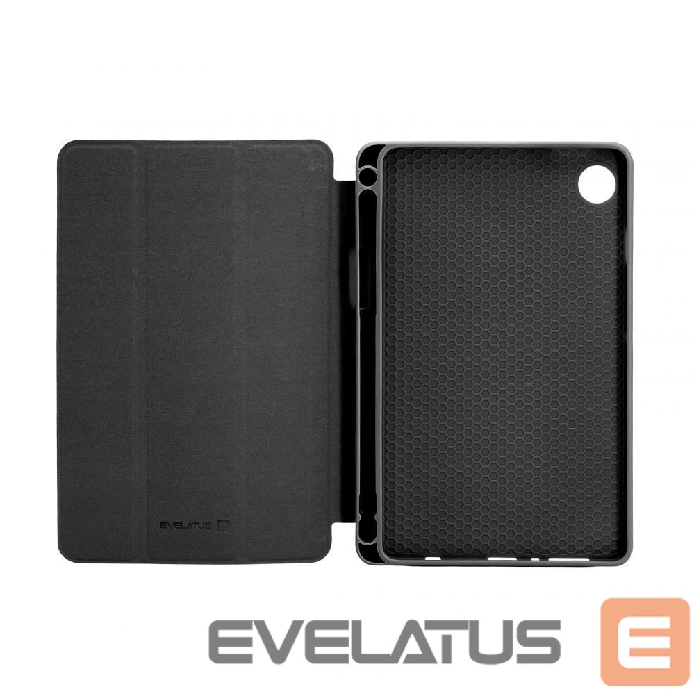 Kaaned Evelatus Galaxy Tab A9 Tablet case with imitate microfiber inside Black