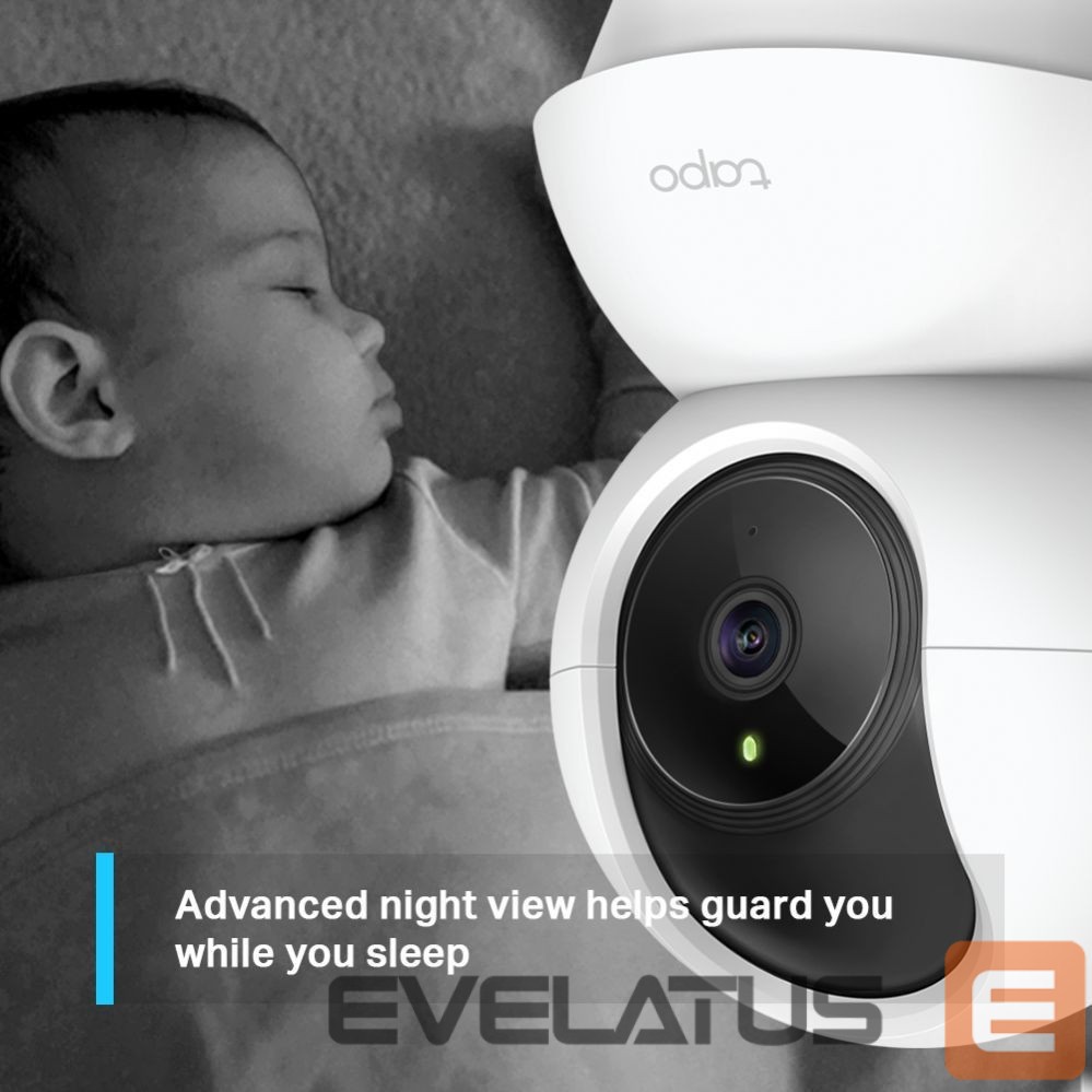 Veebikaamera TP-Link Pan/Tilt Home Security Wi-Fi Camera Tapo C200 4mm/F/2.4, Privacy Mode, Sound and Light Alarm, Motion Detection and Notifications, H.264, Micro SD, Max. 128 GB