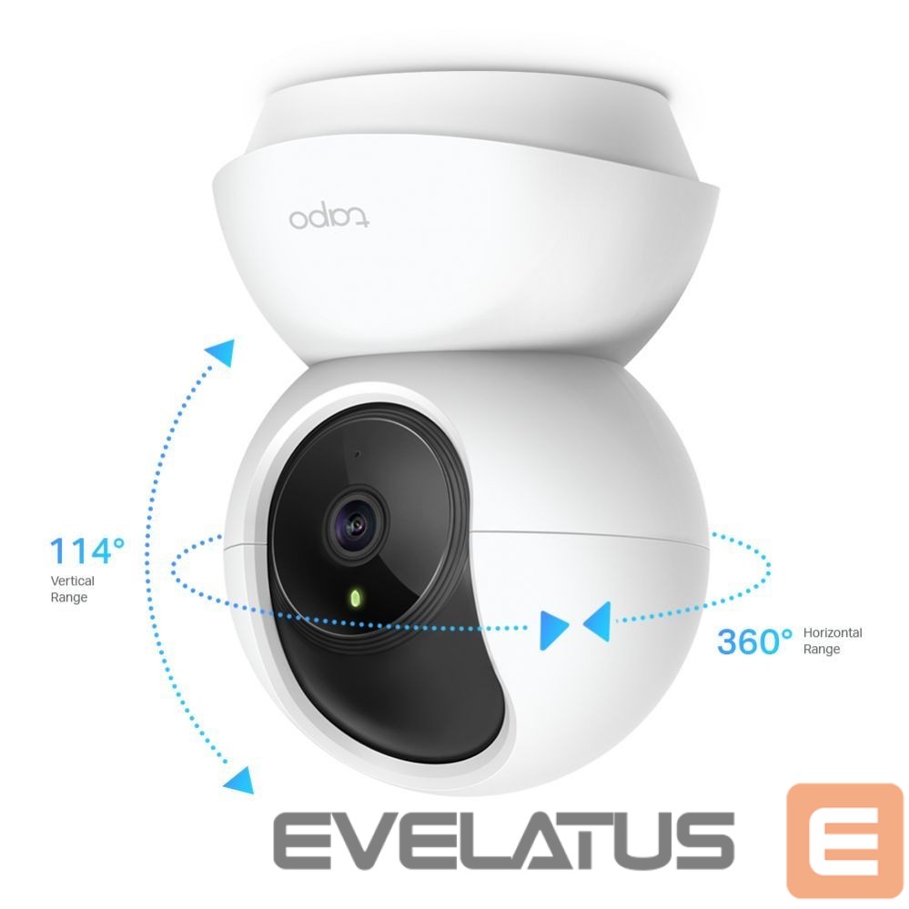 Veebikaamera TP-Link Pan/Tilt Home Security Wi-Fi Camera Tapo C200 4mm/F/2.4, Privacy Mode, Sound and Light Alarm, Motion Detection and Notifications, H.264, Micro SD, Max. 128 GB